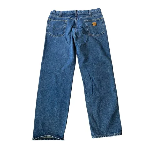 Carhartt Mens Relaxed Fit Blue Denim Jeans Size 38x32 100% Cotton - Picture 2 of 11